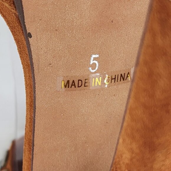 JEFFREY CAMPBELL NWD Kylie Ankle Strap Suede Platform Studded Heels Zip Tan - Picture 10 of 12